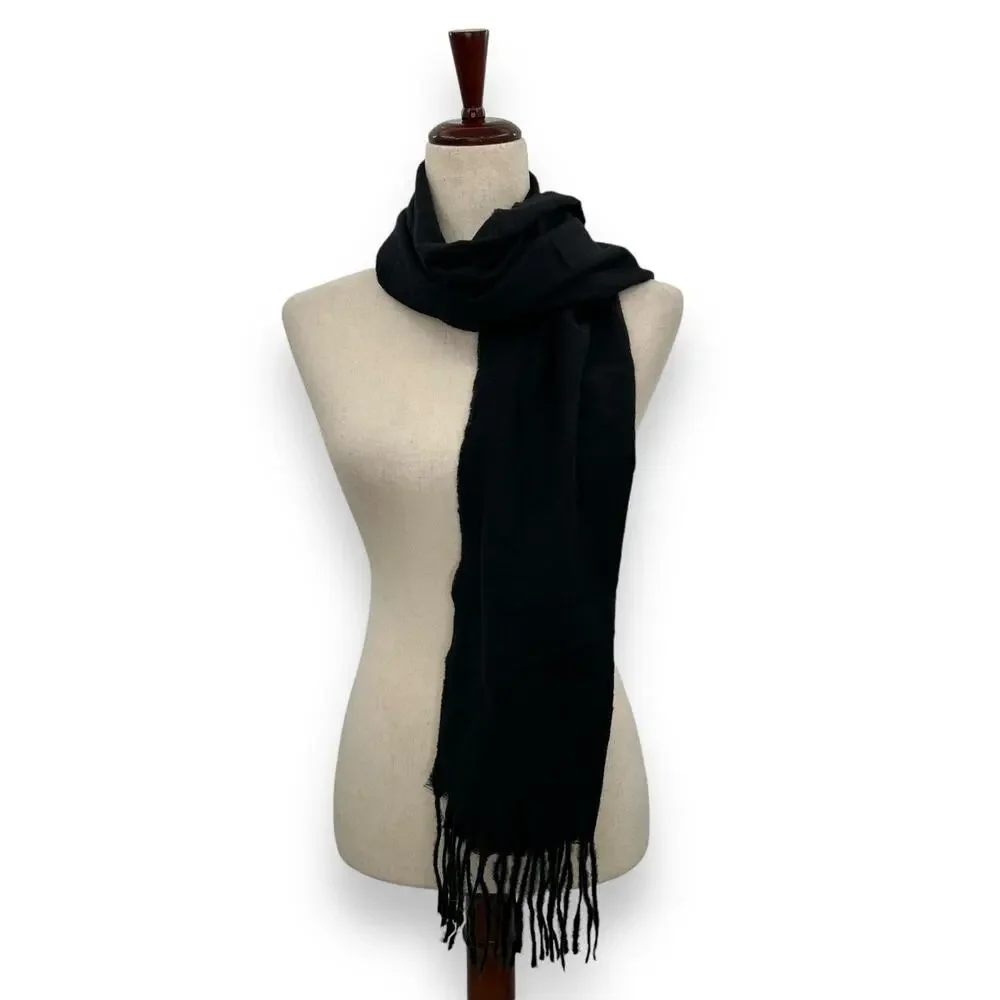 NEW Macy's Unisex Style & Co Black Fringe Scarf Classic Winter Quiet Luxury NWT